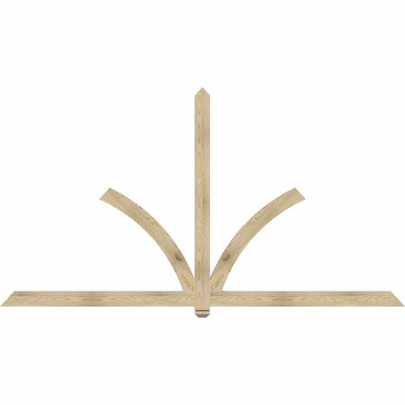 Ekena Millwork Redmond Rough Sawn Timber Gable Bracket, Douglas Fir, 108"W x 58"H x 2"D x 4"F, 13/12 Pitch GBW108X58X0204RED00RDF